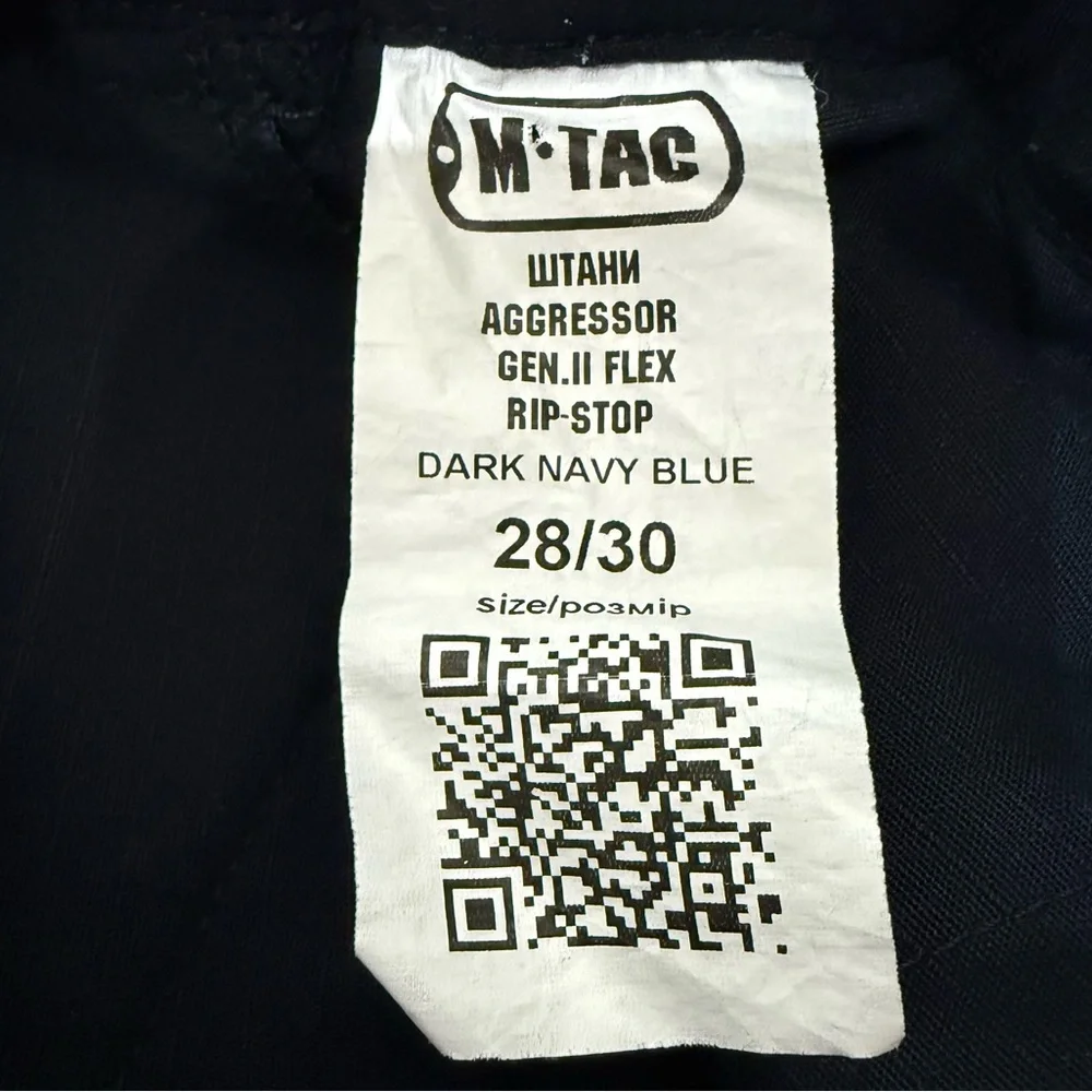 M-Tac Aggressor Gen II Flex Ripstop Tactical Pants Dark Navy 28x30 (Length 28.5)